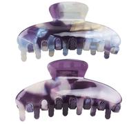 DOITOOL 2pcs Large Plastic Hair Clips for Women Strong Hold and Eye-catching Decorative Effect, Lightweight Jaw Clips for Thick Hair and Daily Use at Work or Dating