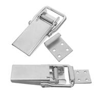 DOITOOL 2pcs Large Square Trailer Gate Spring Latch Galvanized Truck Supply Trailer Door Hasp Lock Heavy Duty Carriage Lock and Gate Hardware