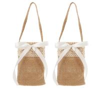 DOITOOL 2pcs Linen Bags for Wedding Accessories and Flower Storage, Multi-functional Decorative Bags for Dried Flowers and Decoration Grass, Suitable for Office and Living Room Use