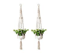 DOITOOL 2PCS Macrame Plant Hangers Indoor Cotton Macrame Plant Hangers for Small Pots (Small Size)