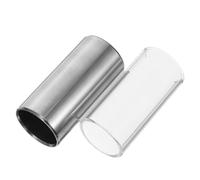 DOITOOL 2pcs Medium Bottleneck Guitar Slide with Stainless Steel and Glass, Featuring Excellent Intonation and Smooth Gliding Surface for Professional Guitar and Bass Players