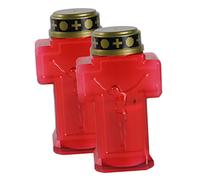 DOITOOL 2pcs Memorial Flameless Candles Decor Church Candle Light Holy Artificial Flameless s Light Led Bulb Red Bulb Led Centerpiece Floor Lamp Plastic Flashing