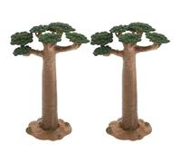 DOITOOL 2Pcs Model Tree Mini Baobab Tree Miniature Artificial Trees Train Scenery Architecture Trees Fake Plants for DIY Crafts Building Model Scenery Landscape Dollhouse