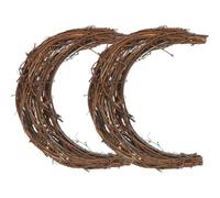 DOITOOL 2PCS Moon-Shaped Rattan Wreath Rings 20cm Half Moon Wreath Natural Vine DIY Frames for Garland Making Floral Decoration Handmade Craft Supplies for Home and Holiday Decor