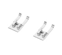DOITOOL 2pcs Open Toe Embroidery Presser Foot Silver Stainless Steel for Brother Singer Home Domestic Sewing Machines Low Shank Quilting Darning Use