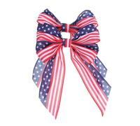 DOITOOL 2pcs Patriotic Bow Ornaments for Indoor Use with Polyester Material, Stylish Independence Day Decorations Featuring Versatile Use and Attractive Design for Election Day and July