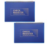 DOITOOL 2pcs Personal Check Register Book for Family and Personal Use Robust Writing Experience and Layout Design, Spiral Large Ledger for Detailed Transaction Tracking and Multipurpose