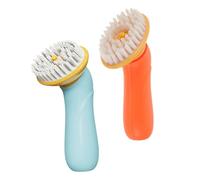 DOITOOL 2pcs Pet Bath Brush with Soft Gentle Bristles for Dogs and Cats Handheld Grooming Massage Scrubbers for Short and Long Hair Portable Cleaning Tool for Indoor and Outdoor Use