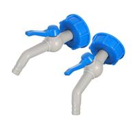 DOITOOL 2pcs Plastic IBC Tank Faucet Adapter with Threaded Shut-Off Valve Leakproof Hose Connector for Tote Tanks Fit Replacement for Water Transfer