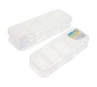 DOITOOL 2pcs Plastic Pencil Boxes with Double Layer Design for Quick Access and Separate Classification Storage Lightweight Pen Storage Holders for Students and Multi-Scene Use