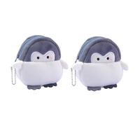 DOITOOL 2pcs Plush Coin Bags Mini Lipstick Bag Creative Lovely Penguin Shape Plush Material Keep Personal Belongings Safe Neat Wiring Female Friends Gift for Travel and Daily Use
