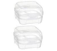 DOITOOL 2pcs Portable Egg Carton Egg Holder for Kitchen Stackable Storage Box Plastic Dispensers Organiser for Fridge