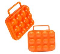 DOITOOL 2pcs Portable Egg Storage Box Egg Holder Container Orange Plastic Pp with Collision Protection for Outdoor Activities and Picnic