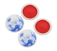 DOITOOL 2pcs Portable Red Calligraphy Inkpad with Lid Sealing Paste for School Office Painting and Stamps Bright Color Inkpad Suitable for Calligraphy Lovers and DIY Art