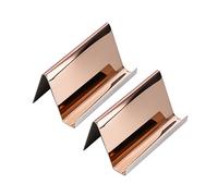 DOITOOL 2pcs Portable Rose Gold Stainless Steel Business Card Holder Name Organizer Case for Men and Women Elegant Professional Card Storage Box for Office and Social Use