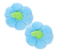DOITOOL 2pcs Pumpkin-shaped Plush Dog Chew for Teeth Cleaning and Intelligence Enhancement, Squeaky Interactive Puppy for Teething and Play