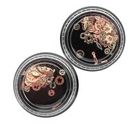 DOITOOL 2pcs Punk Alloy Nail Charms Steampunk Gear Rivets Decorative Nail Accessories for DIY Art and Manicure in Vintage Mechanical Style