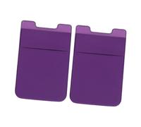 DOITOOL 2Pcs Purple Double Layer Phone Back Pocket Stick-On Cell Phone Wallet Holder for Travel and Daily Use