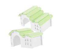 DOITOOL 2pcs PVC Small Animal Hideout Cozy Guinea Pig Hamster House with Cute Colorful Design for Rat and Dwarf Pet Comfort and Cage Decoration