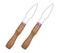 DOITOOL 2pcs Quick Buckle Threader Button Helper Tool for Elderly Wedding Dress Hook Assist Tool Wooden Handle Dress Button Disability