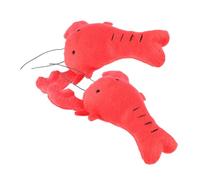 DOITOOL 2pcs Red Squeaky Plush Dog Chew Shape for Puppies and Small Dogs Interactive Sturdy Teeth Cleaning Play Accessories