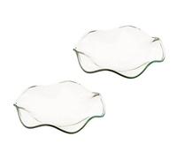 DOITOOL 2Pcs Replacement Flounces Oil Warmer Dish Wax Warmer Replacement Dish, Wax Melt Warmer Liner Glass Candle Warmer Bowl Plate Tray for Melter Burner (Size S)