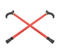 DOITOOL 2pcs Retractable Walking Cane, Height Adjustable Walking Stick, Aluminum Alloy, 2-section, Red, Stability Support, Non-slip, for Camping and Hiking, Elderly Mobility Aid