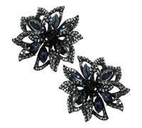 DOITOOL 2pcs Rhinestone Crystal Hair Claw Clips for Women, Korean Style Hair Styling Accessories Non-slip Grip, Elegant Flower Design for Special Events and Casual Outings