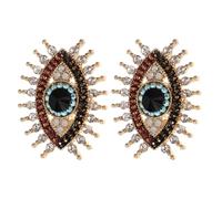DOITOOL 2pcs Rhinestone Evil Eye Brooch Pin Vintage Turkish Devil's Eye Charm Lucky Amulet Lapel Pin for Women Clothing Jacket Backpack Scarf Shawl Decorative Accessory
