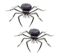 DOITOOL 2pcs Rhinestone Spider Brooch Pins, Vintage Inspired Crystal Animal Badge Jewelry Accessory with Unique Design, Easy to Pair for Business and Winter Wardrobe Hats and Skirts