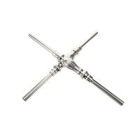 DOITOOL 2Pcs Roman Column Staircase Railing Balusters Metal Replacement Spindles 0.38In Thick 25” Double Pointed Posts for Indoor Stair Decoration and Handrail Connector