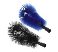 DOITOOL 2pcs Roof Gutter Cleaning Brush Heads with Nylon Bristles and Stainless Steel Core Leaf Remover for Home Garage Warehouse Efficient Debris and Spiderweb Cleaner