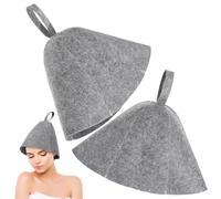 DOITOOL 2Pcs Sauna Hat for Men and Women - Lightweight Grey Wool Felt Banya Cap - Breathable Steam Room Head Cover for Hair Protection - Washable Finnish Spa Accessories for Thermal Insulation
