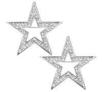 DOITOOL 2pcs Silver Star Brooch Pin for Women, Alloy Material with Versatile Pairing and Decorative Design, Stylish Fashion Accessory Suitable for Business Occasions and Parties