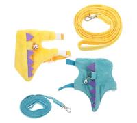 DOITOOL 2pcs Small Animal Vest Harness Leash for Hamster and Guinea Pig, Lightweight Dinosaur Style with Bell, Adjustable Short Plush and Non-woven Fabric, for Outdoor Settings and Daily