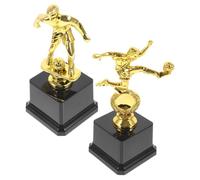 DOITOOL 2pcs Small Trophy Cups Soccer Trophy Cup Elegant Plastic Football Award Memorable Keepsake for Coaches Community Leagues Corporate Tournaments