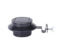 DOITOOL 2pcs Solar Fence Lights Waterproof Led Garden Lighting for Outdoor Use Black Shell Warm White Color for Patios and Pathways