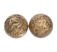 DOITOOL 2pcs Solid Brass Hand Exercise Balls for Fitness and Hand Strengthening, 500g Each, Reliable Grip with Finger Dexterity Enhancement, Round Vintage Style Suitable for Family Fun