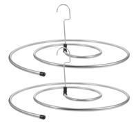 DOITOOL 2Pcs Spiral Stainless Steel Laundry Drying Rack Hanger - 360° Rotating Space-Saving Heavy Duty Blanket Hanger - Rustproof Organizer for Drying Bed Sheets Curtains Duvets and Large Towels
