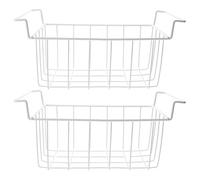 DOITOOL 2pcs Stackable Metal Freezer Storage Baskets for Chest Freezer Wire Hanging Bins as Fridge Shelf Organiser for Kitchen Pantry