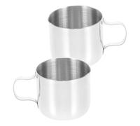 DOITOOL 2Pcs Stainless Steel Coffee Frothing Pitchers Milk Foaming Cups Sauce Containers for Home Cafe Restaurant Easy to Clean Milk Frothing Jug