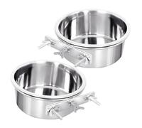 DOITOOL 2pcs Stainless Steel Hanging Dog Bowl Spacing Large Capacity Pet Food Bowl for Puppies Cats Spill-resistant
