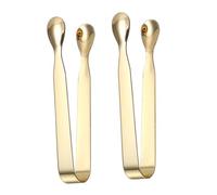 DOITOOL 2pcs Stainless Steel Ice Cube Clips Sugar Clamp Food Tongs with Anti-Slip Thickened Edges for Kitchen Coffee Buffet Bar Use