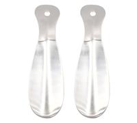 DOITOOL 2pcs Stainless Steel Shoehorns with Smooth Surface and Portable Design, Handheld Shoe Lifting Tools for Elders, Convenient Shoe Helper for Easy Wearing
