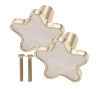 DOITOOL 2pcs Star-Shaped Metal Cabinet Knobs White Minimalist Nordic Style Handles for Kitchen Cabinets, Wardrobe Drawers, and Closet Door Hardware Replacement