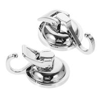 DOITOOL 2pcs Strong Adhesion Wall Suction Cup Hooks Silver Abs Heavy Duty Multi-Purpose Hanging Hooks for Bathroom Kitchen Tidy Space Saving Easy Install Smooth Surfaces
