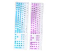 DOITOOL 2PCS Thin Silicone Keyboard Skin Protective Cover for Kbp Gradient Blue and Purple Flexible Dustproof Film for Desktop Keyboards