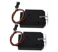 DOITOOL 2pcs Titanium Alloy Electric Cabinet Lock Dc with Solenoid Bolt for Lockers Mailboxes and Vending Machines Black Electronic Control Latch Switch for Secure Storage Access