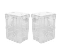 DOITOOL 2pcs Transparent Floating Fish Breeding Box for Aquarium Acrylic Isolation Hatchery Incubator for Guppy Betta Clownfish Easy to Install and Clean Compact Space-saving Fish Tank