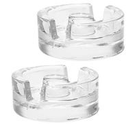 DOITOOL 2pcs Transparent Glass Fermenting Lids with Easy Grip Weights for Wide Mouth Mason Jars Fermentation Covers Preventing Oxygen Entry Suitable for Pickling and Sauerkraut Jars